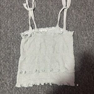Paper Crane Light Gray Ruffled Camisole